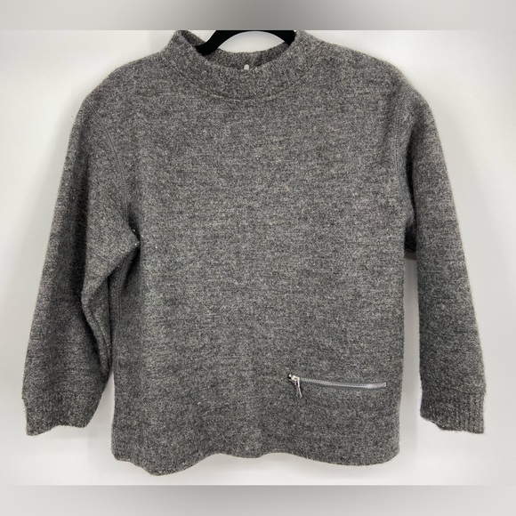 Marc By Marc Jacobs Sweaters - Marc by Marc Jacobs, Grey Turtleneck wool Sweater w/Gold Flecks, snap up back SM